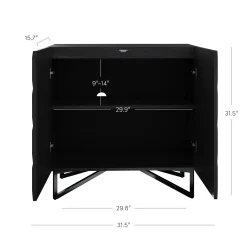 Contemporary Credenza Storage with Textured Front Black Oak