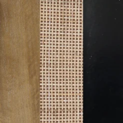 Curved Rattan Nightstand with 1 Drawer Light Brown