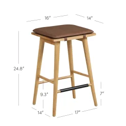 Cushioned Counter Height Bar Stools Warm Pine (Set of 3)