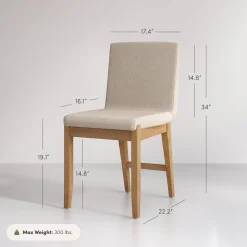 Dining Chairs Brushed Light Brown Flax (Set of 4)