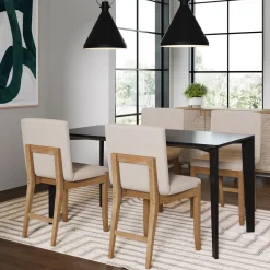 Dining Chairs Brushed Light Brown Flax (Set of 4)