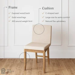 Dining Chairs Brushed Light Brown Flax (Set of 4)