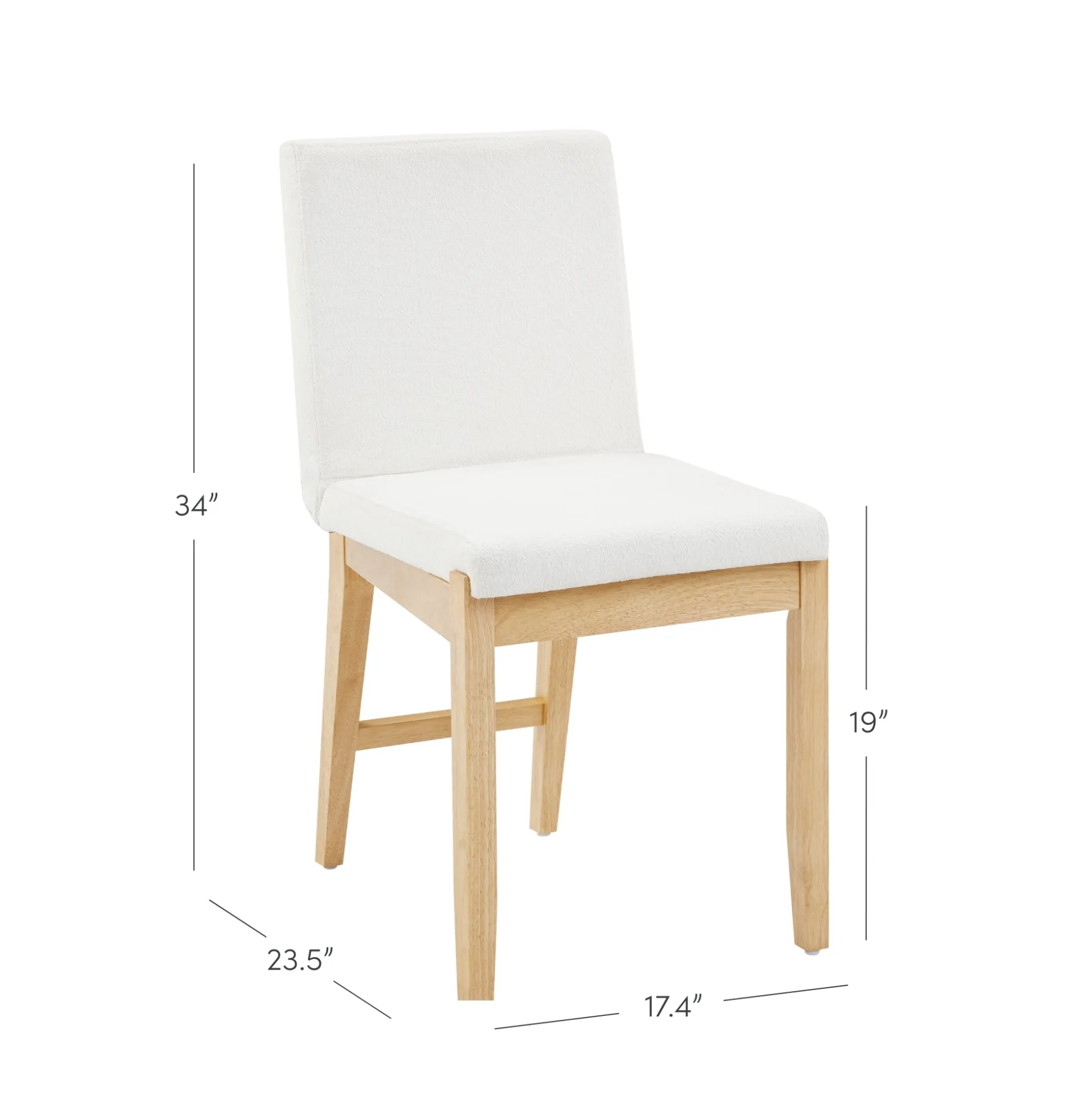 Exposed Back Dining Chair Brushed Warm Pine