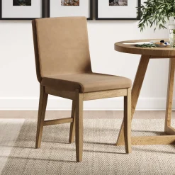 Exposed Back Dining Chair Brushed Light Brown