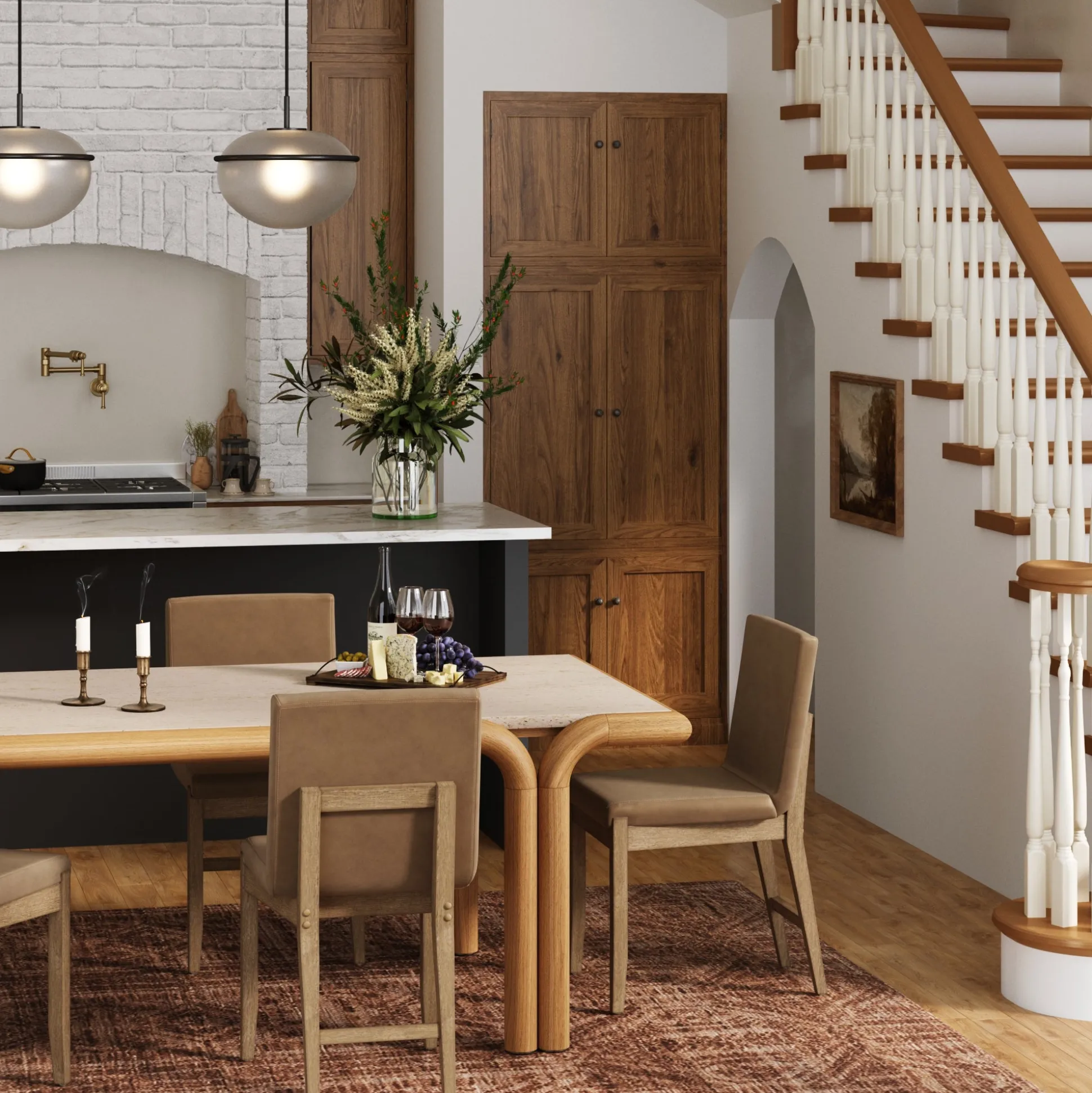 Exposed Back Dining Chair Brushed Light Brown