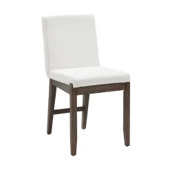 Exposed Back Dining Chair Dark Brown Boucle
