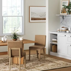Exposed Back Dining Chair Light Brown (Set of 2)