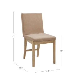 Exposed Back Dining Chair Light Brown (Set of 2)
