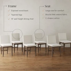 Exposed Back Dining Chairs Dark Brown (Set of 6)
