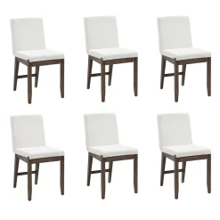 Exposed Back Dining Chairs Dark Brown (Set of 6)