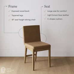 Exposed Back Dining Chairs Light Brown (Set of 6)