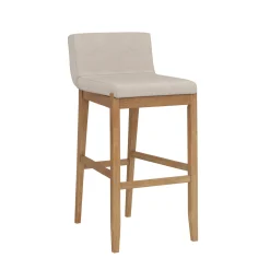 Exposed Wood Back Bar Stool Brown Flax