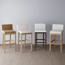 Exposed Wood Back Bar Stool Light Brown