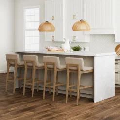 Exposed Wood Back Bar Stools Brown (Set of 4)