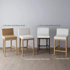 Exposed Wood Back Bar Stools Brown (Set of 4)
