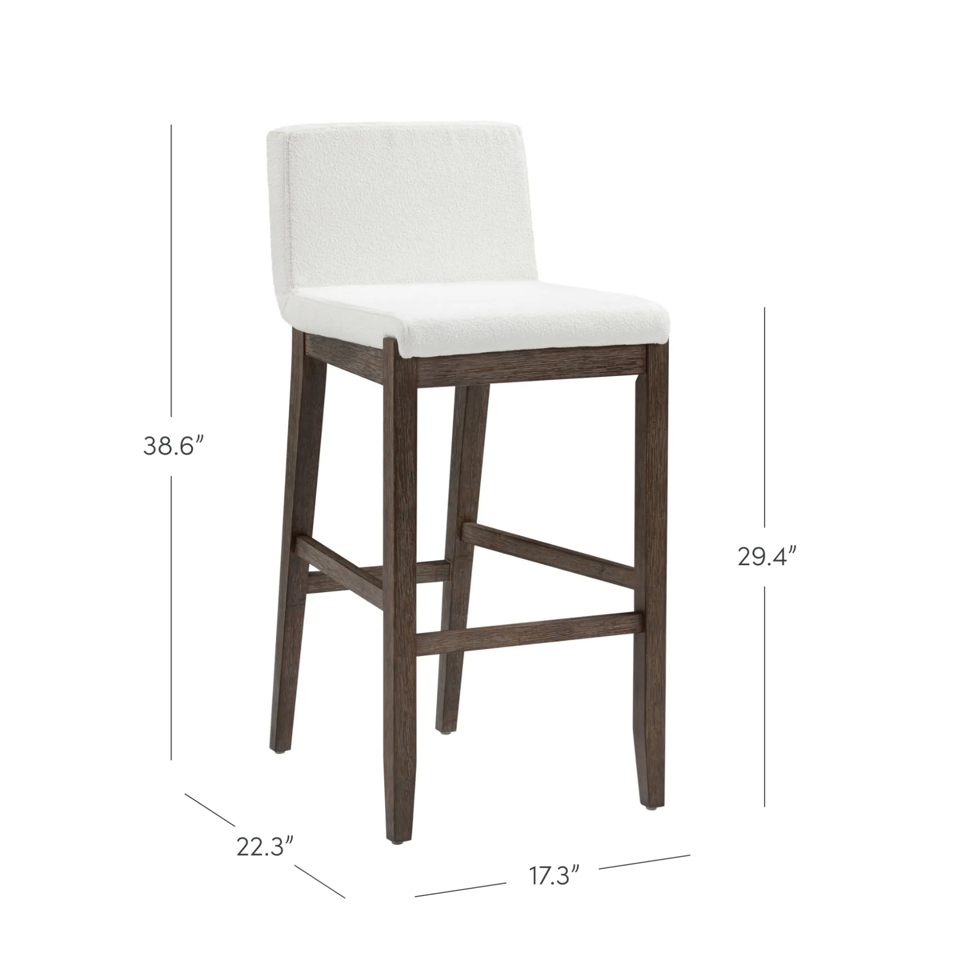 Exposed Wood Back Bar Stools Dark Brown (Set of 4)