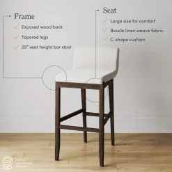 Exposed Wood Back Bar Stools Dark Brown (Set of 2)