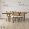 Extendable Flax Dining Table Set (4 Chairs)
