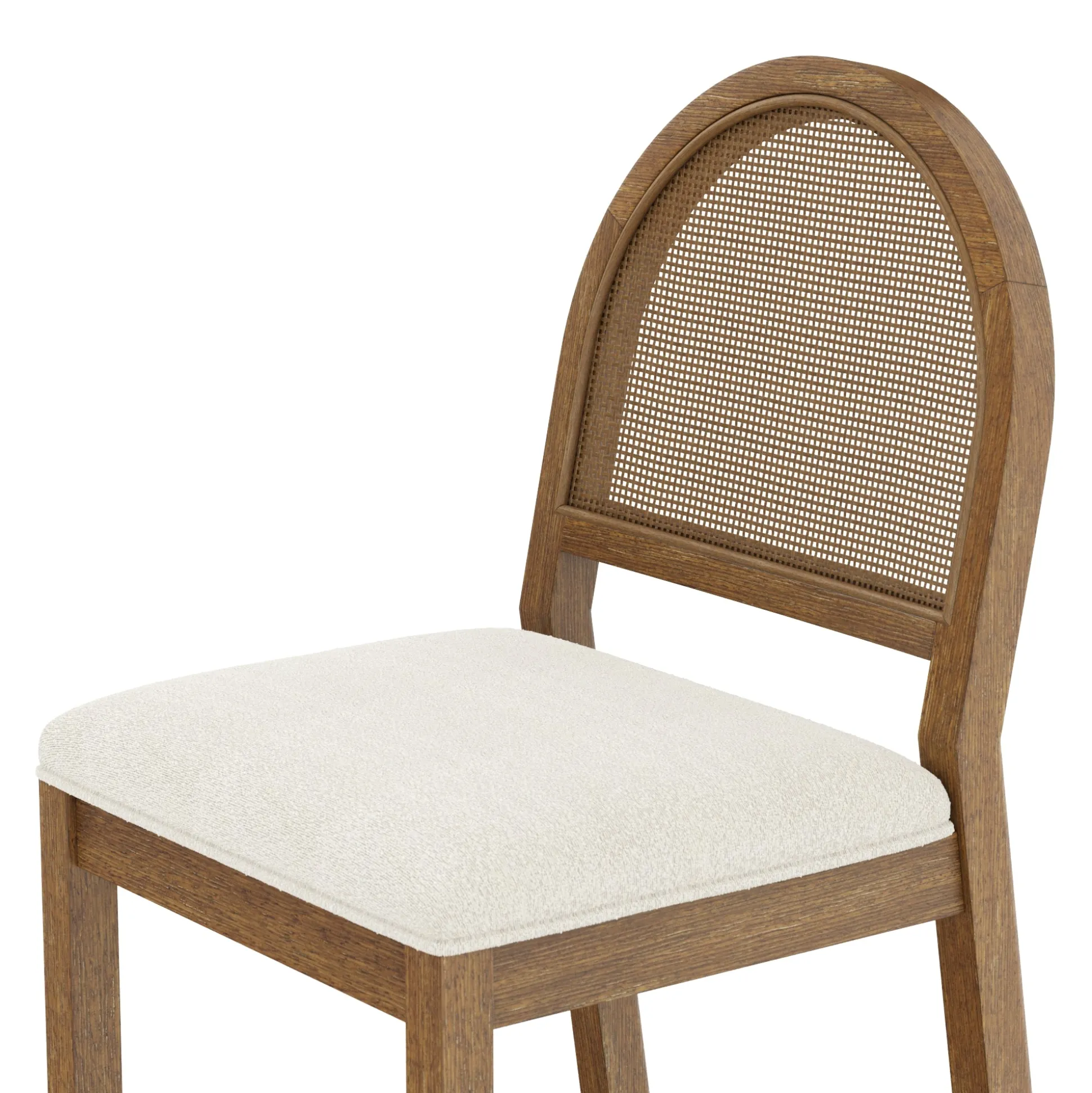 Extendable Mid-Century Rattan Dining Table Set (6 Chairs)