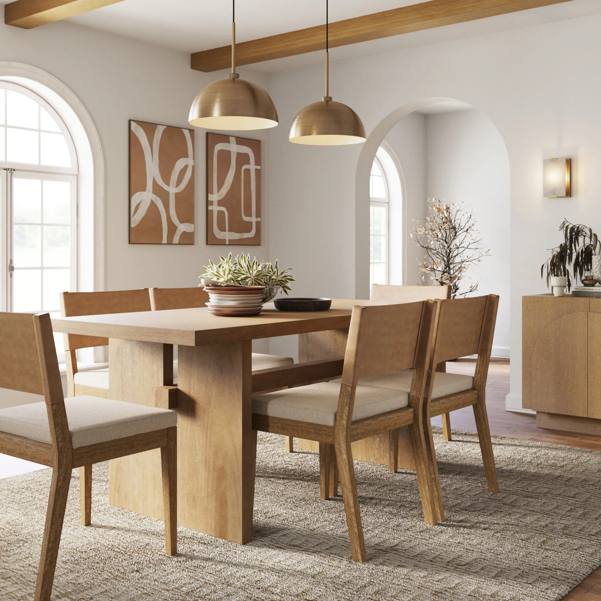 Farmhouse Dining Set (6 Chairs)