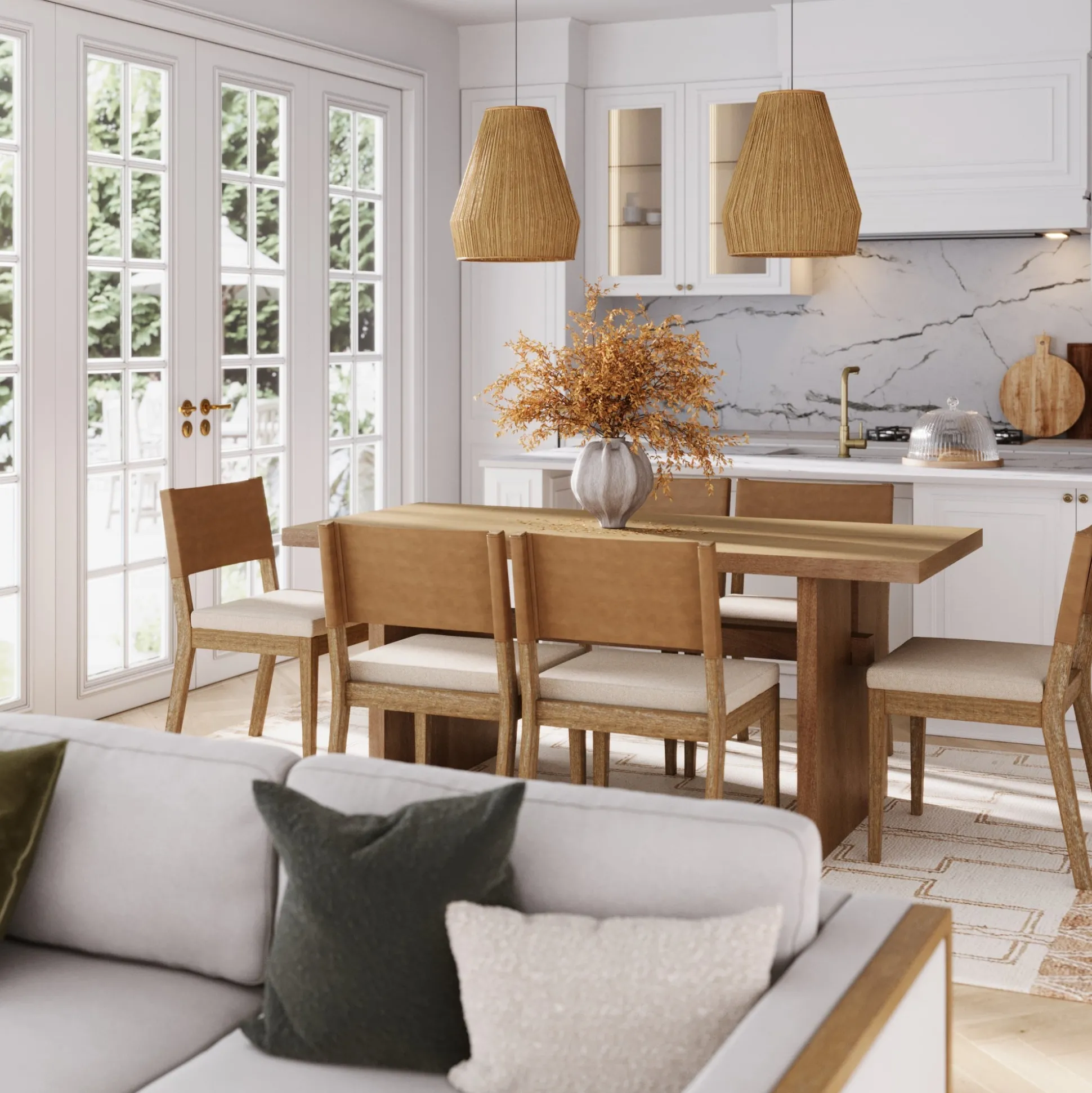 Farmhouse Dining Set (6 Chairs)