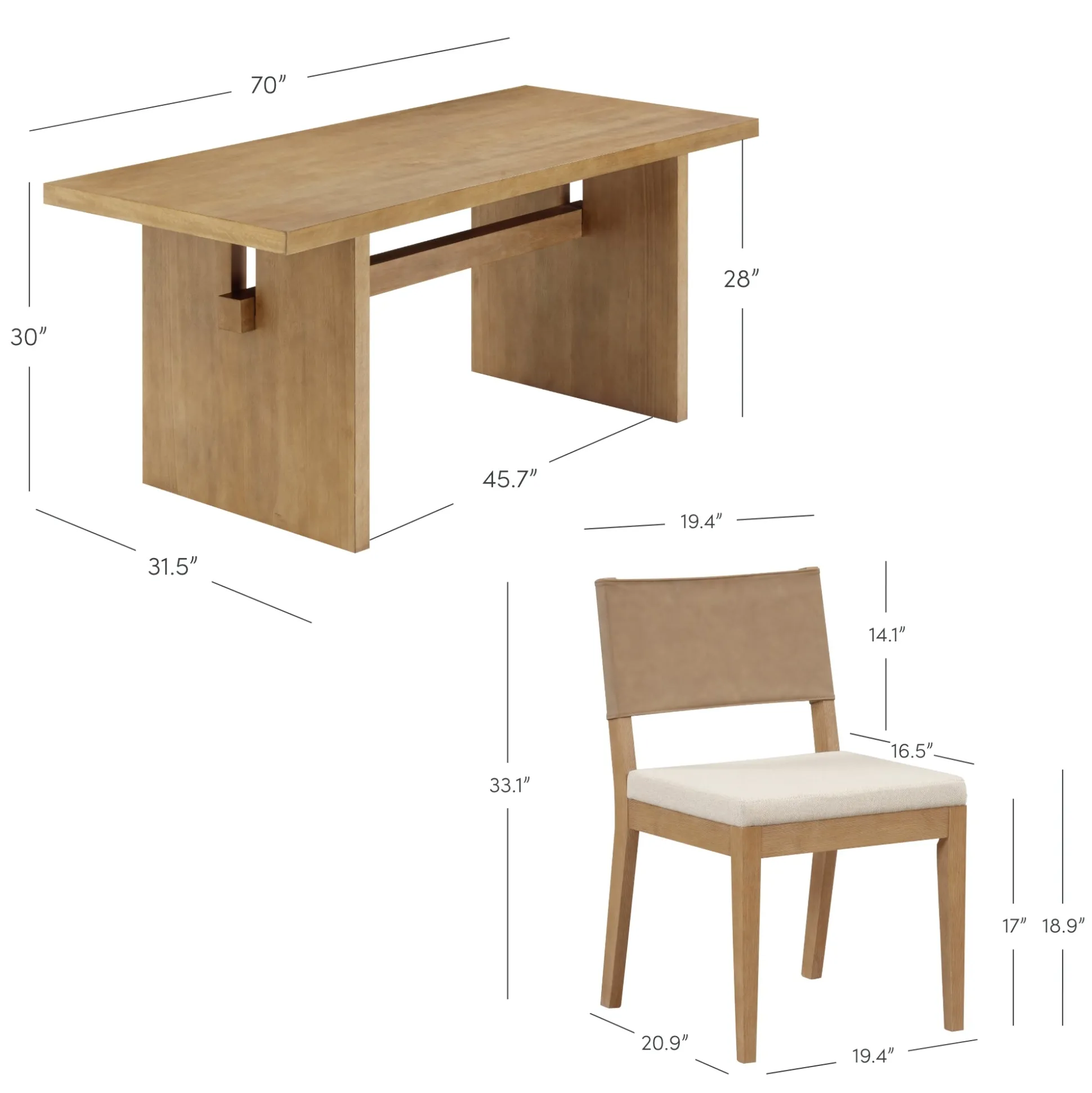 Farmhouse Dining Set (6 Chairs)