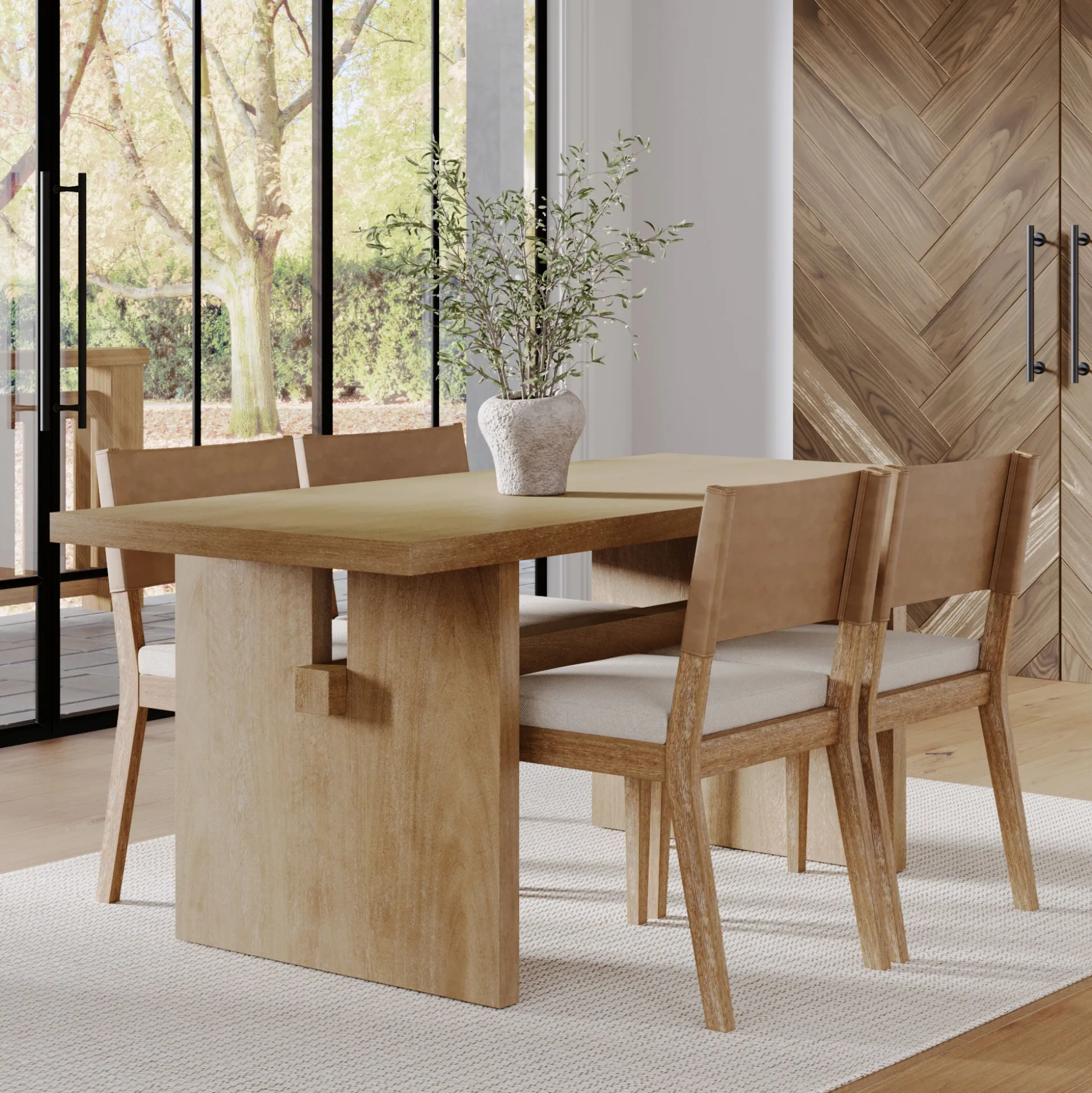 Farmhouse Dining Set (4 Chairs)
