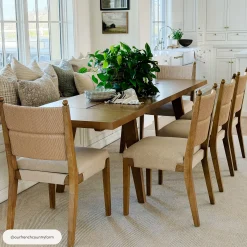 Farmhouse Wooden Dining Table with Leaf Extension Light Brown