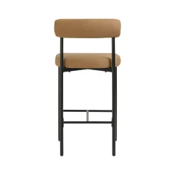 Faux Leather Counter Height Bar Stools Brown (Set of 2)