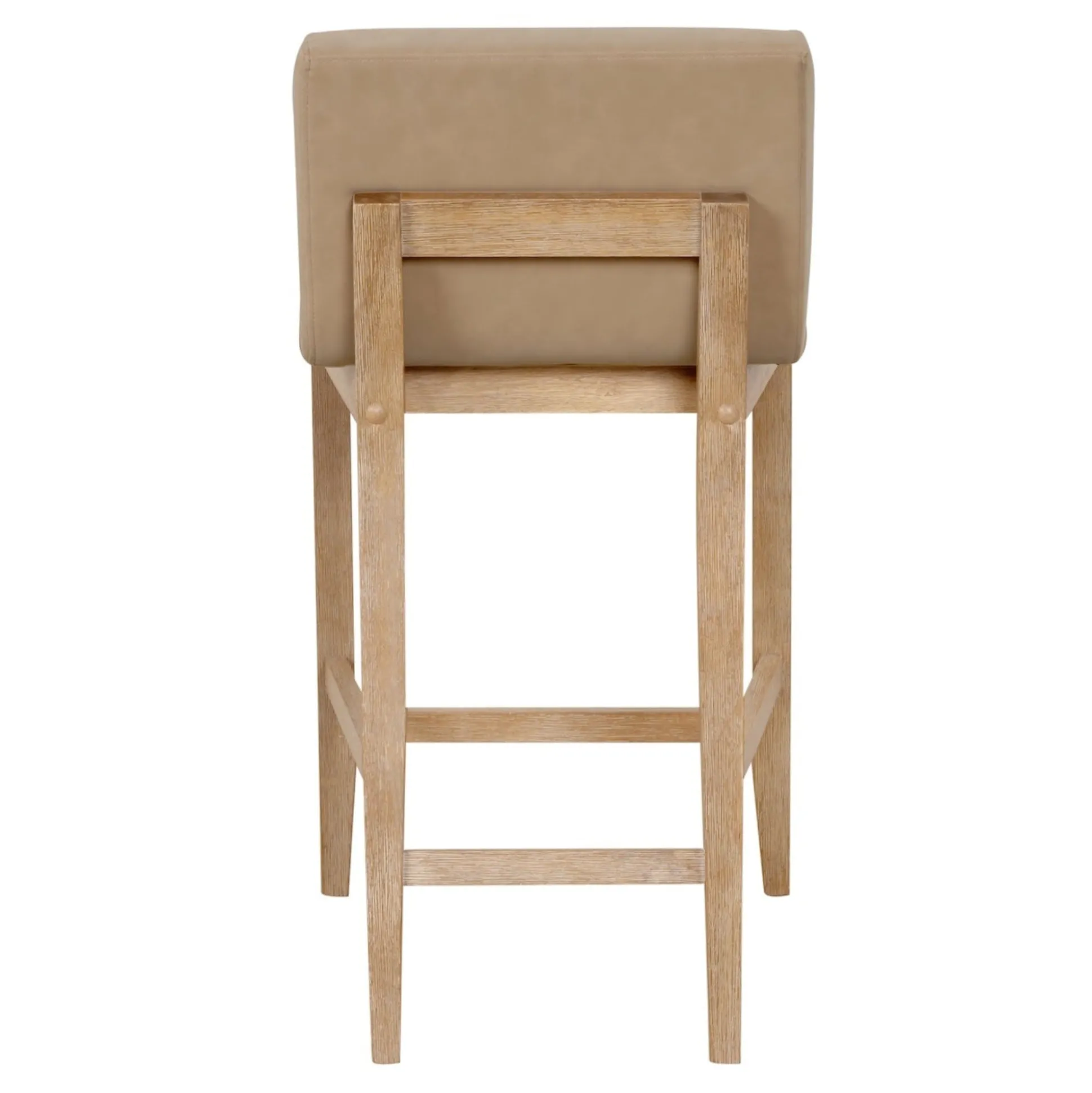 Faux Leather Counter Height Bar Stools Light Brown (Set of 2)