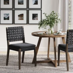 Faux Leather Dining Chairs Black (Set of 4)