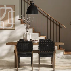 Faux Leather Dining Chairs Black (Set of 4)