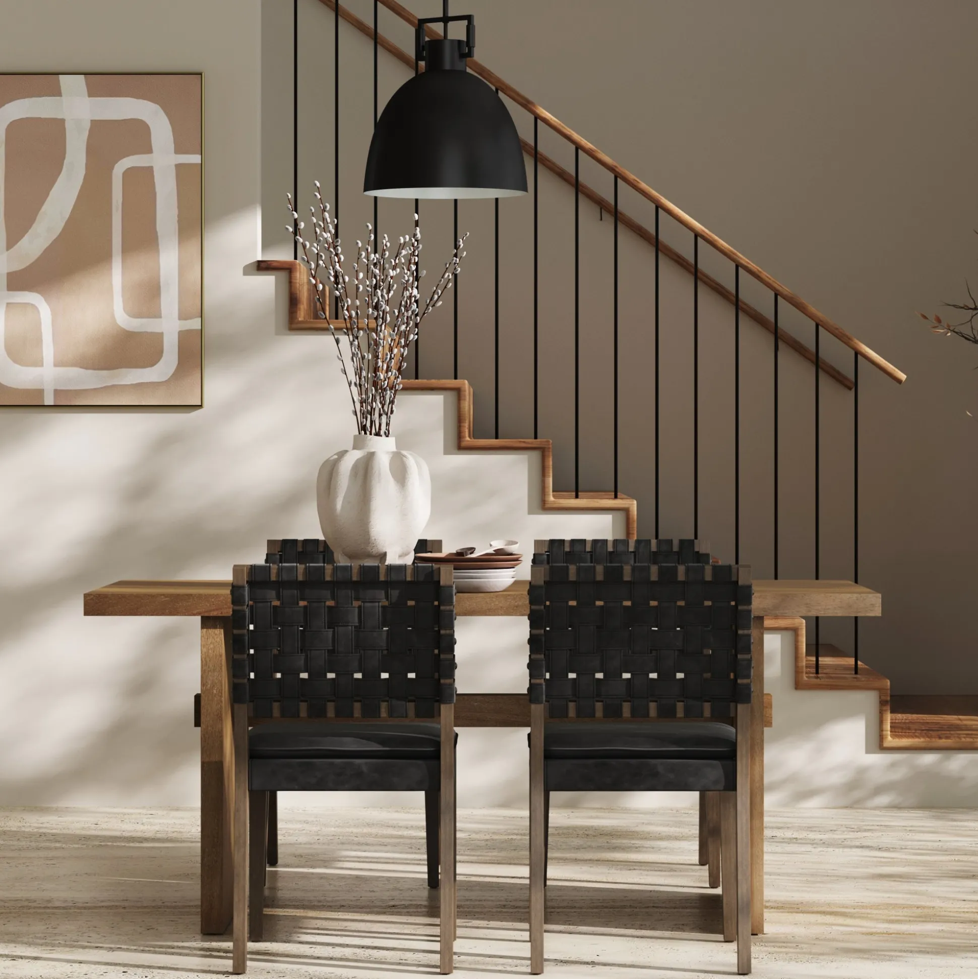 Faux Leather Dining Chairs Black (Set of 4)