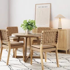 Faux Leather Dining Chairs Light Brown (Set of 4)