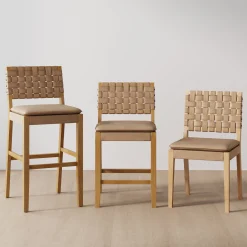 Faux Leather Dining Chairs Light Brown (Set of 4)