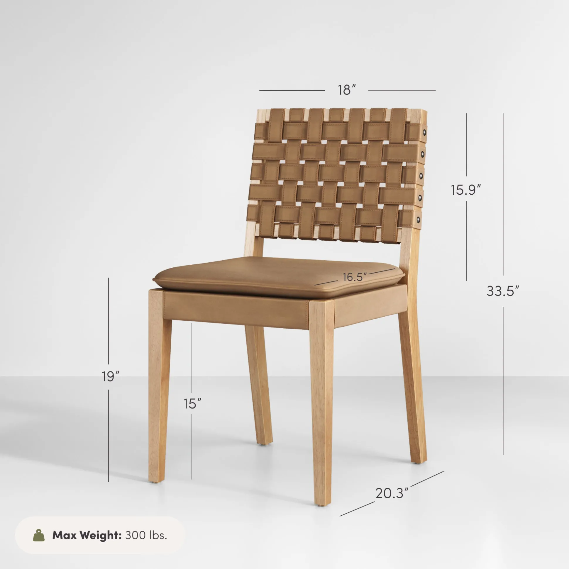 Faux Leather Dining Chairs Light Brown (Set of 4)