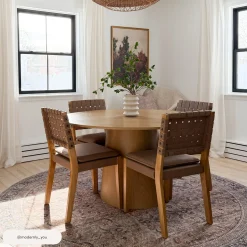 Faux Leather Dining Chairs Light Brown (Set of 2)