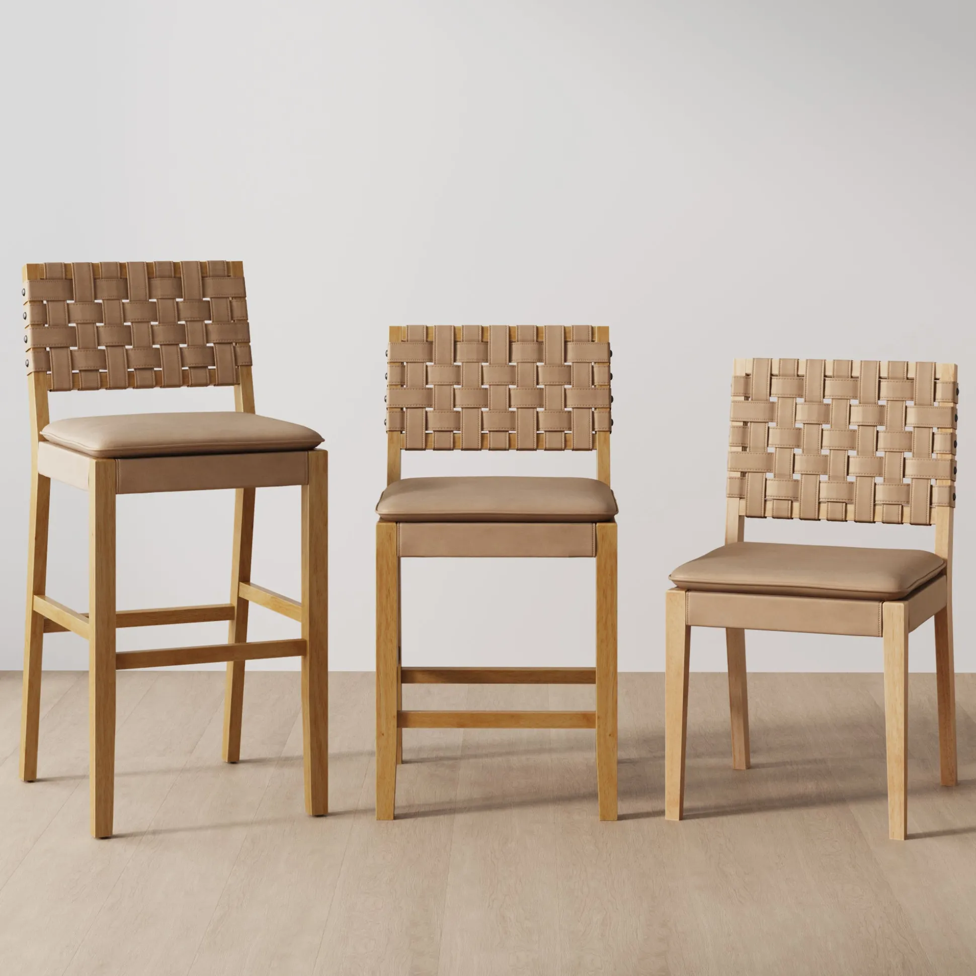 Faux Leather Dining Chairs Light Brown (Set of 2)