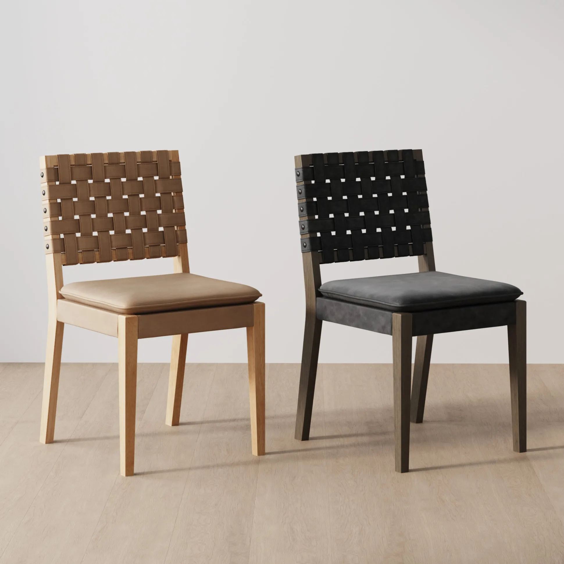 Faux Leather Dining Chairs Light Brown (Set of 2)