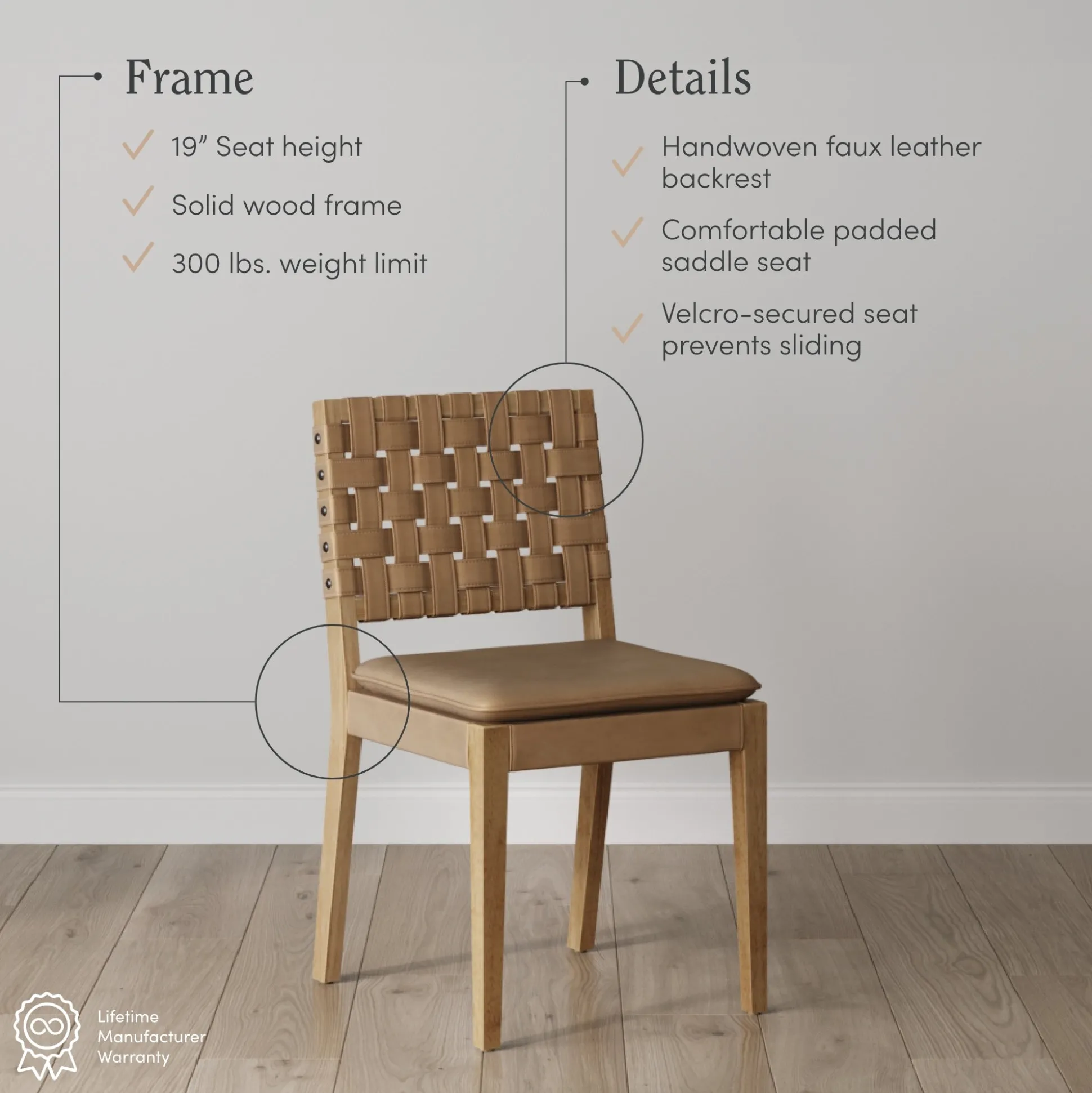 Faux Leather Dining Chairs Light Brown (Set of 2)