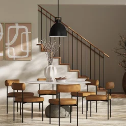 Faux Leather Modern Dining Chairs (Set of 6)
