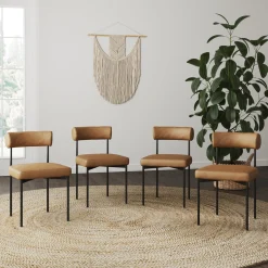 Faux Leather Modern Dining Chairs (Set of 4)