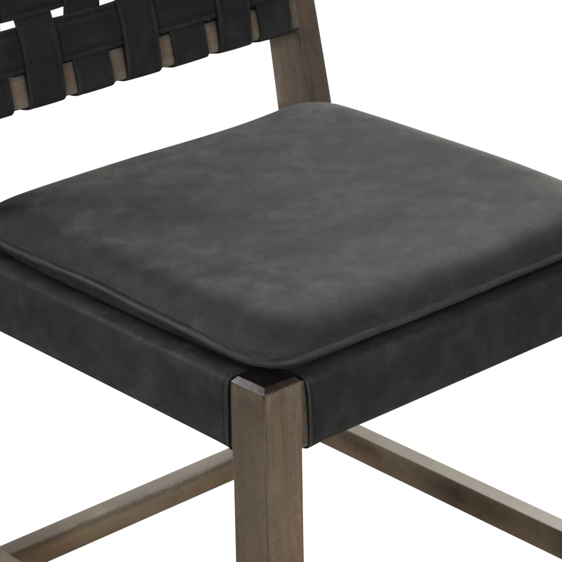 Faux Leather Woven Counter Height Bar Stools Black (Set of 4)