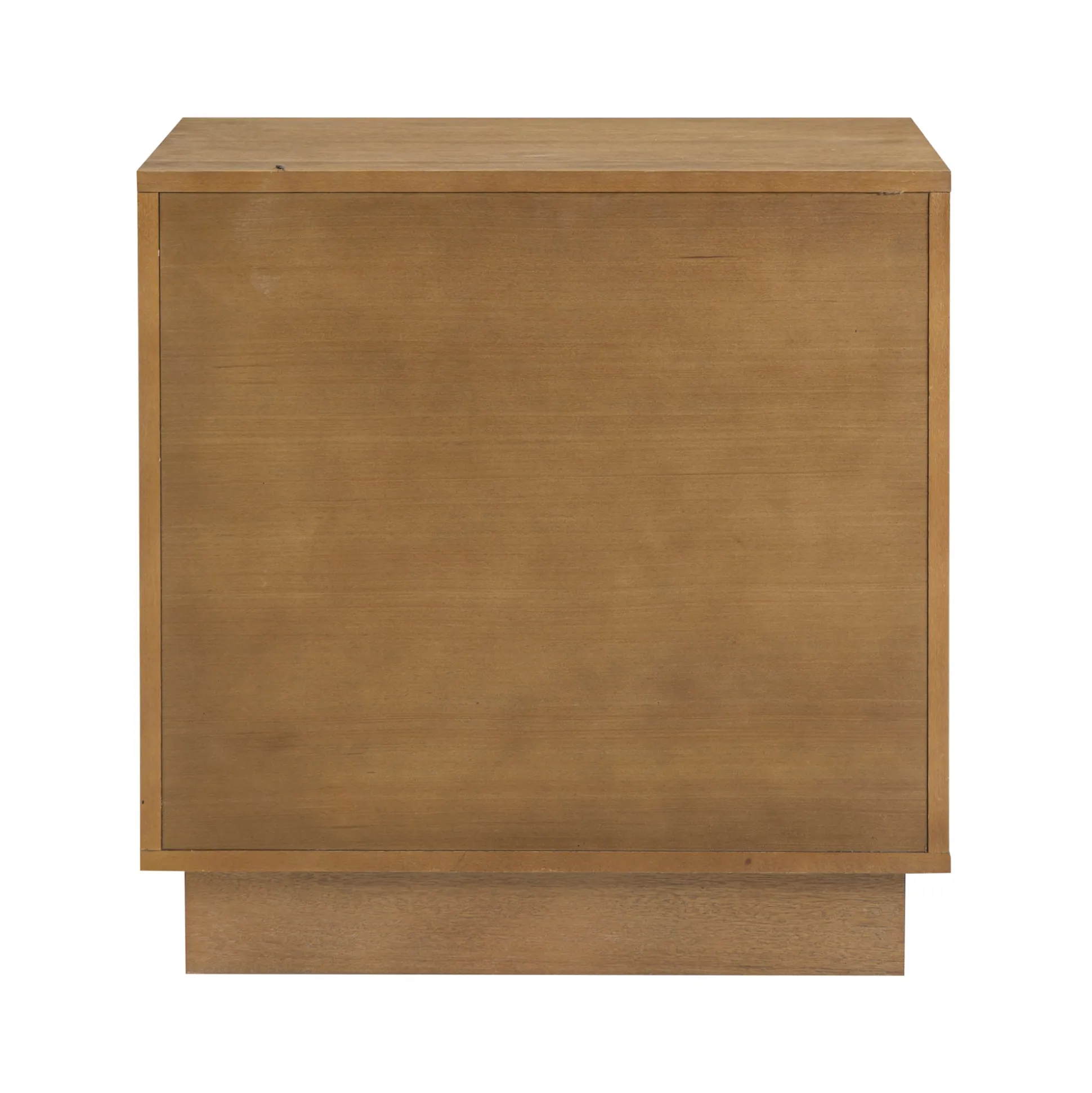 Geometric Wood Modern Nightstand with 2 Drawers Light Brown
