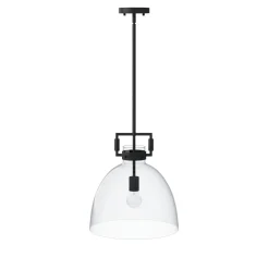 Glass Dome Pendant Lights Black (Set of 2)
