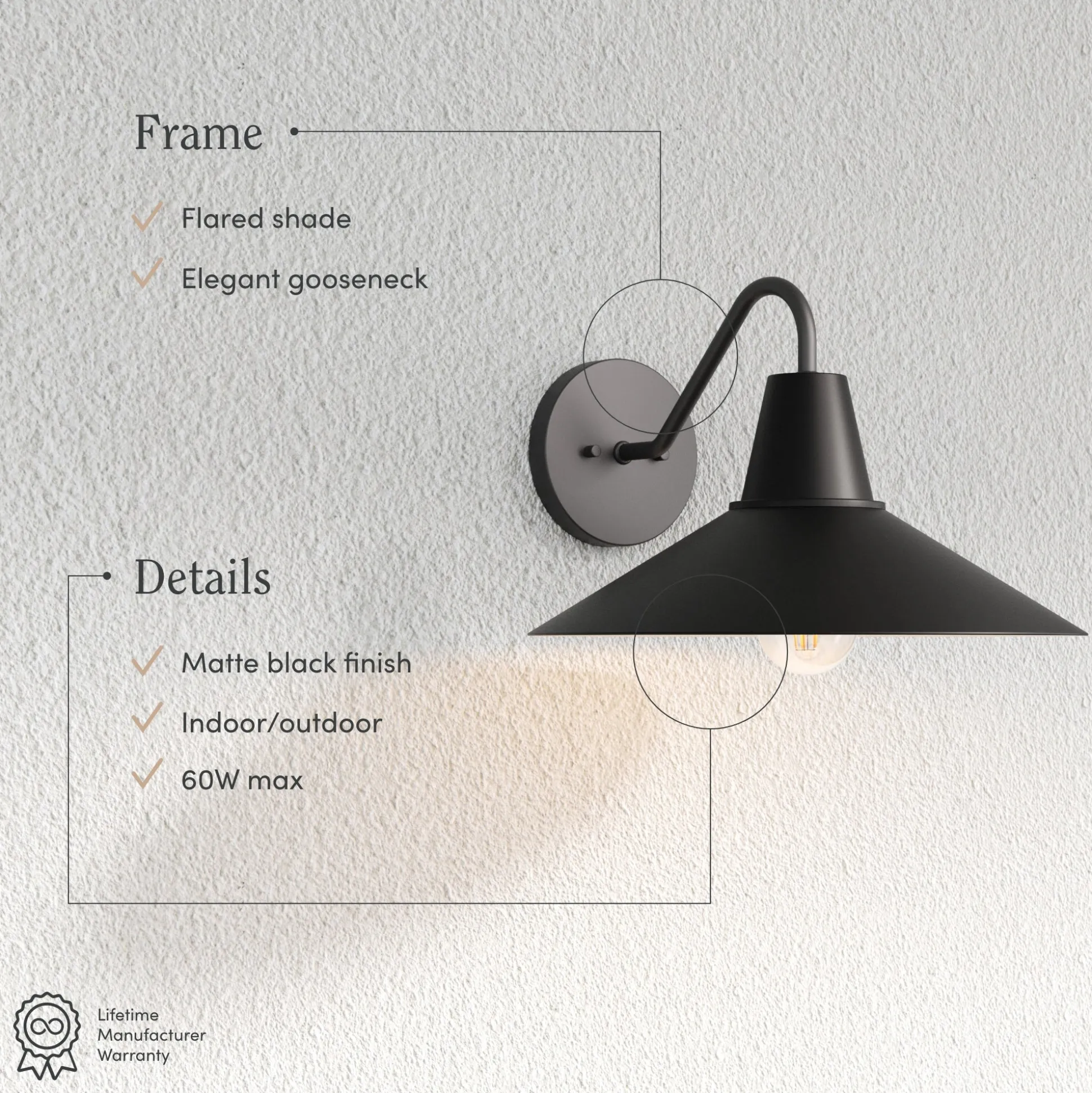 Indoor Outdoor Metal Decorative Wall Light