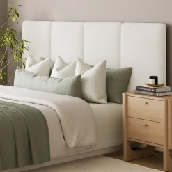 King Wall Mounted Headboard 4 Panel Boucle