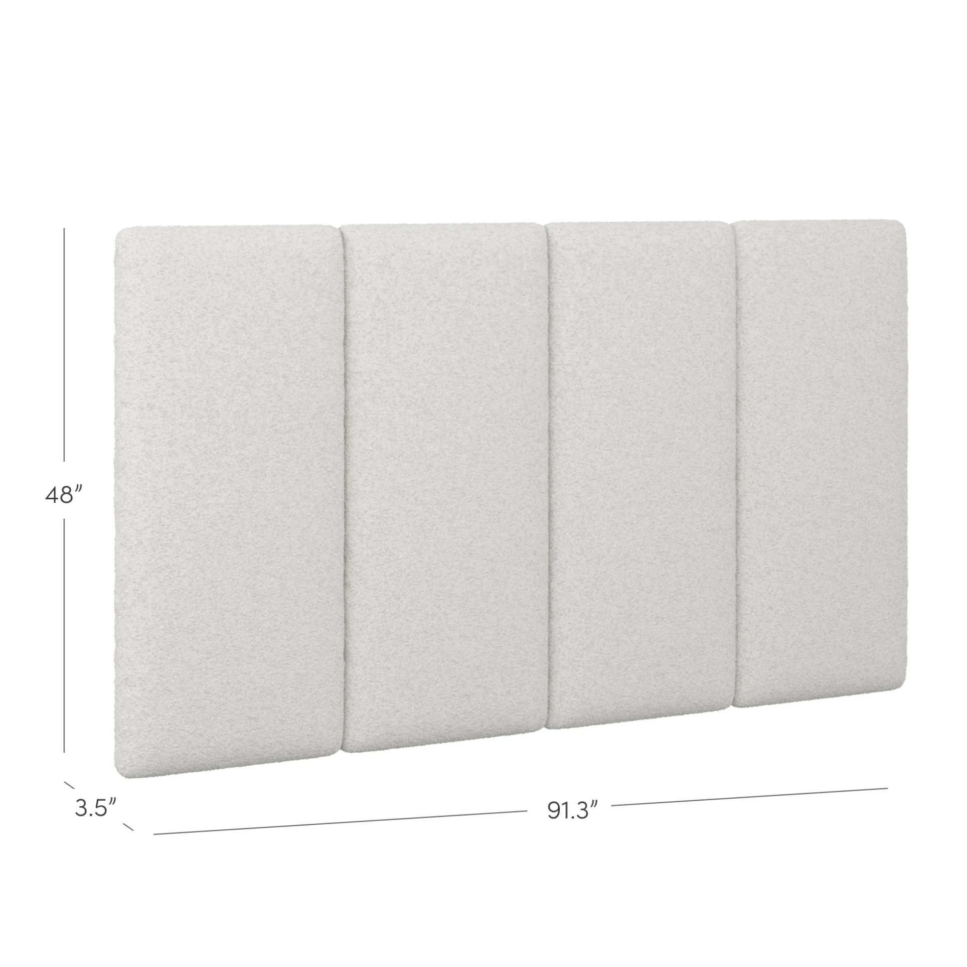King Wall Mounted Headboard 4 Panel Boucle