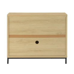Kitchen Curio Glass Cabinet Credenza with Drawer Light Oak (Set of 3)