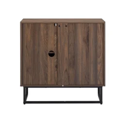 Large Herringbone Credenza Console Table Walnut (Set of 4)